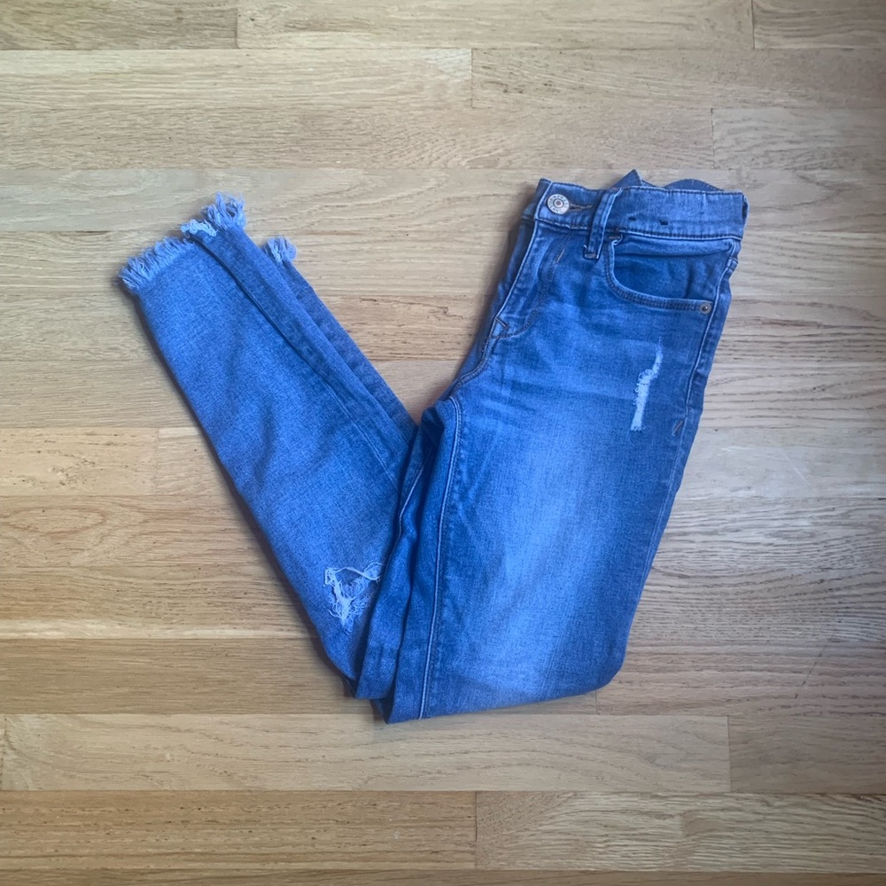 Express Distressed Crop Legging Jean